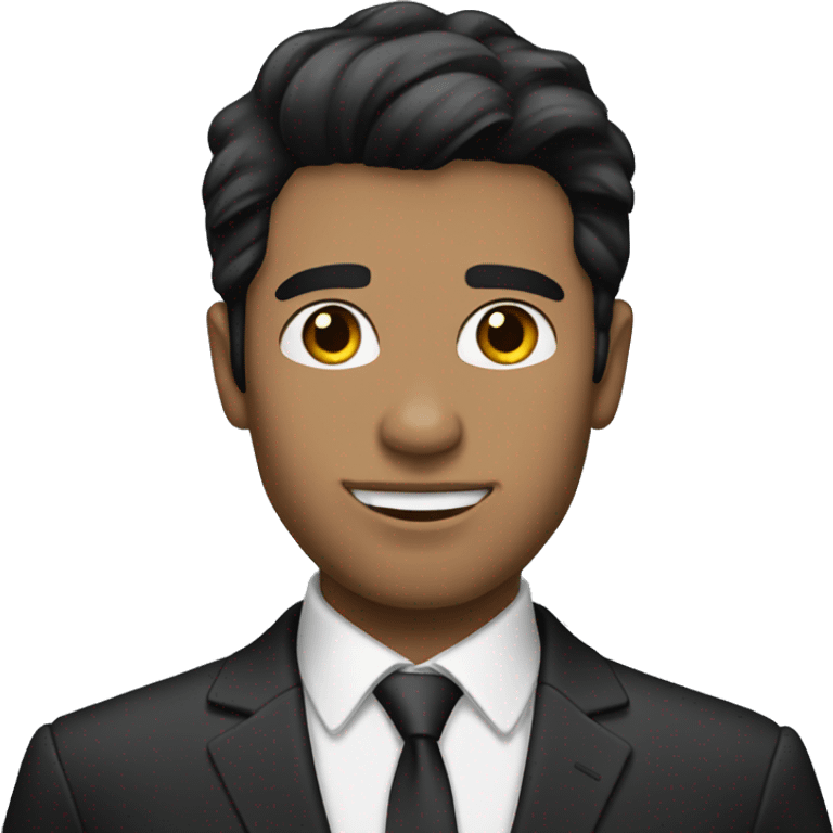 A  black-haired  adult  male  in  a  suit. emoji