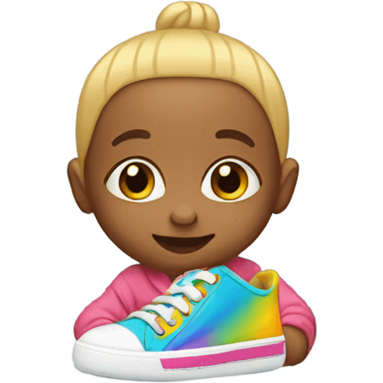 A baby with sneakers  emoji