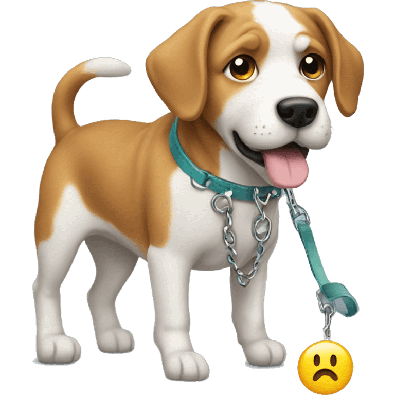 A dog on a leash emoji