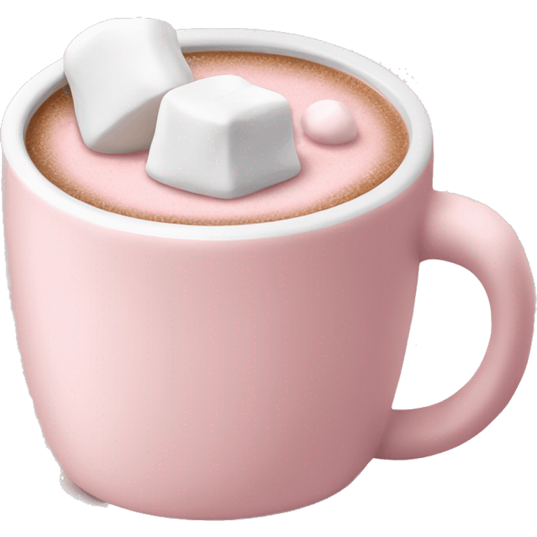 Light Pink mug of hot chocolate with marshmallows  emoji