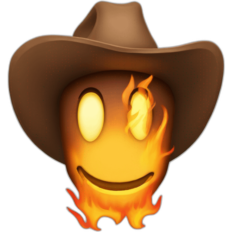 cowboy whose hat is on fire emoji