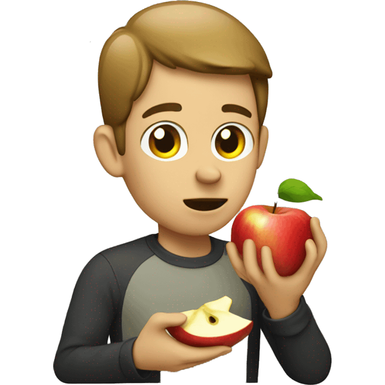 person eating apple emoji