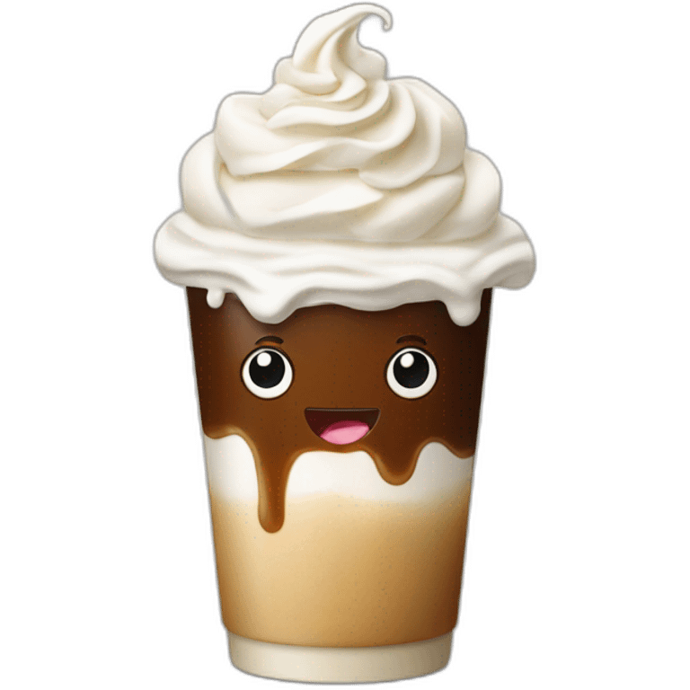 Smiling Cold coffee whipped cream emoji