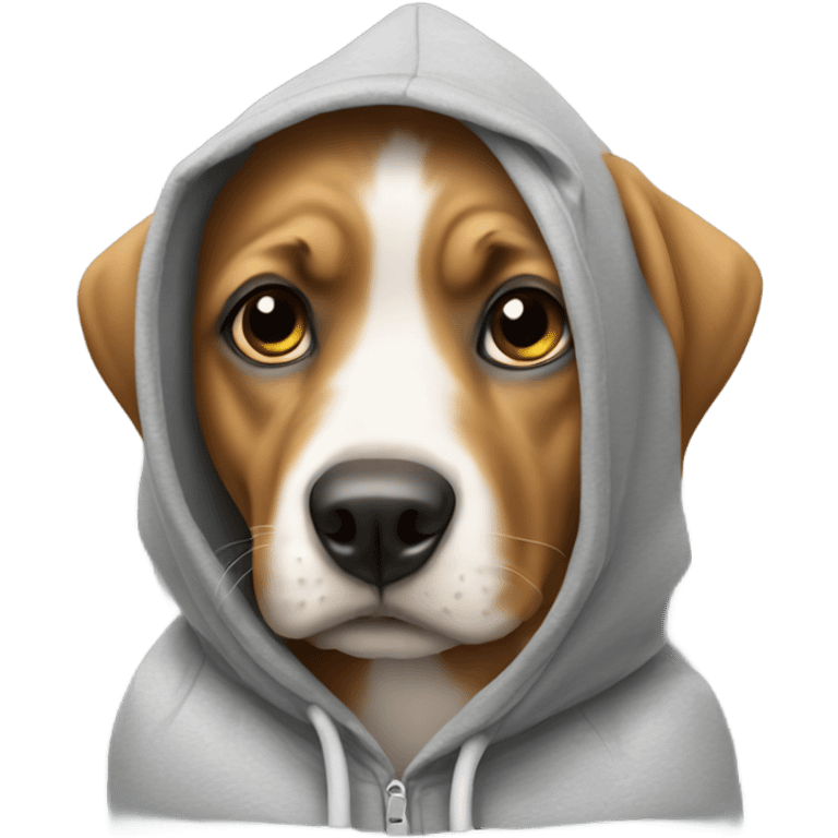 Dog wearing a hoodie emoji