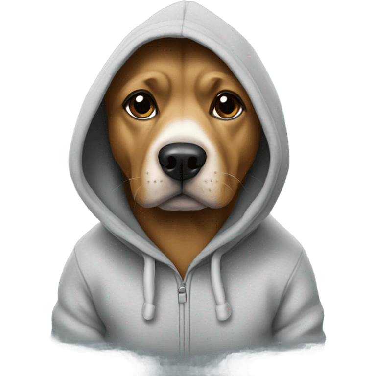 Dog wearing a hoodie emoji