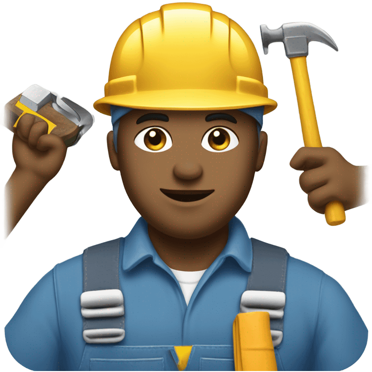 Blue builder emoji