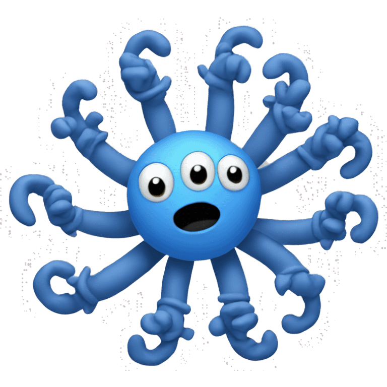 blue emoji with twelve arms emoji