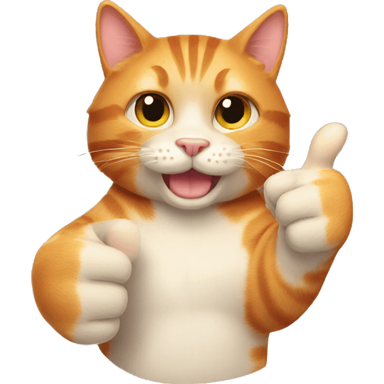 ginger cat paw thumbs up emoji