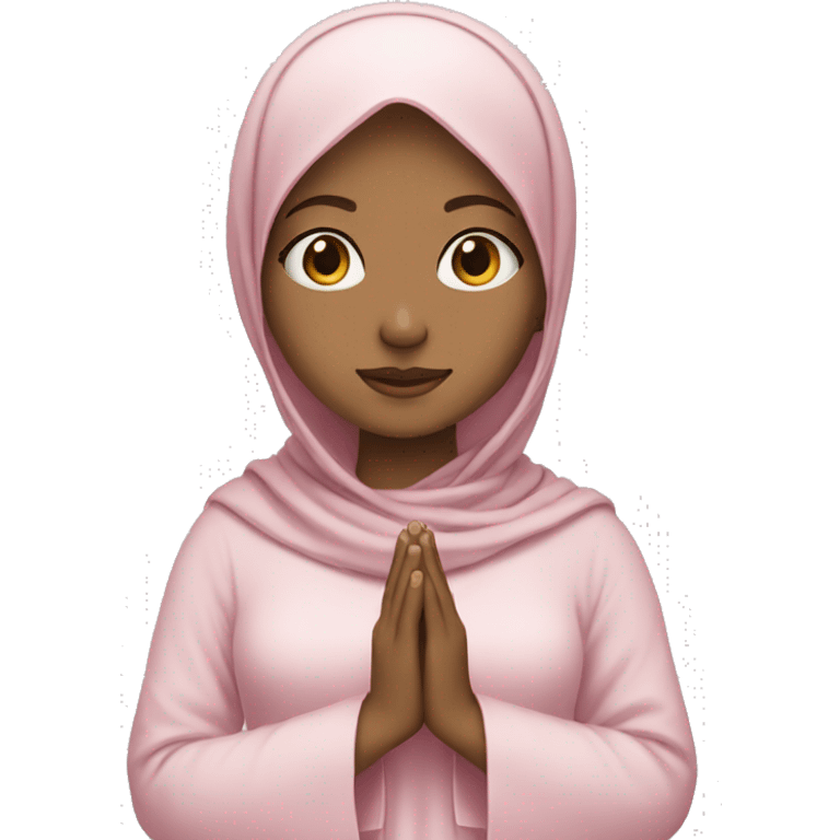 Girl with light pink hijab and clothes praying  emoji