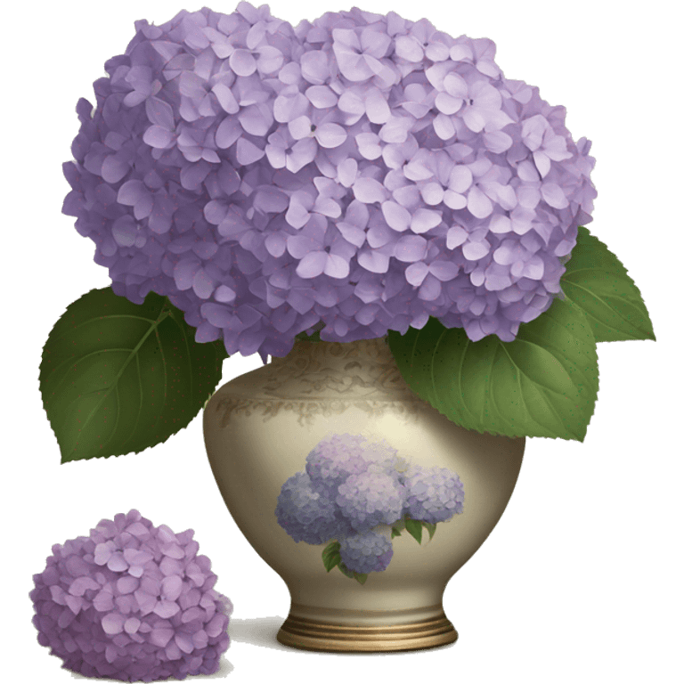 Lilac Hydrangeas in vintage vase emoji