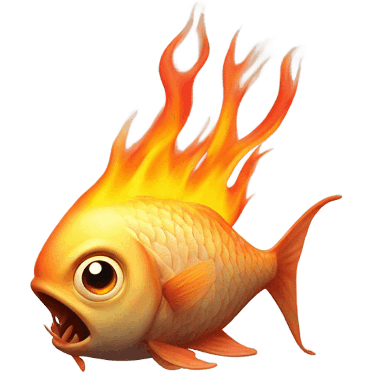 Fish with legs on fire emoji