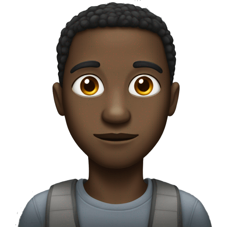 Black man with big eyes little nose emoji