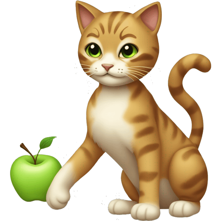 a smeely cat, brown cute cat, smell reference like green smoke, apple iOS emojis style emoji