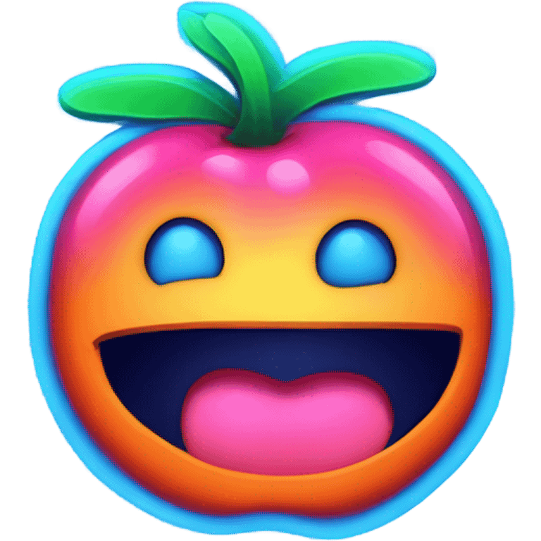 Juicy booty neon sign style emoji