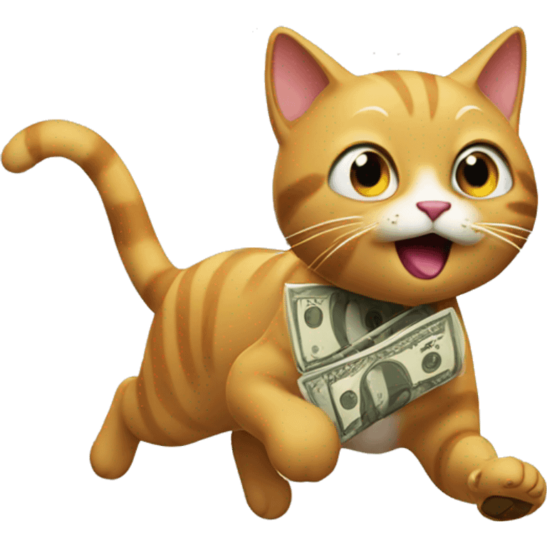 Cat running for money emoji