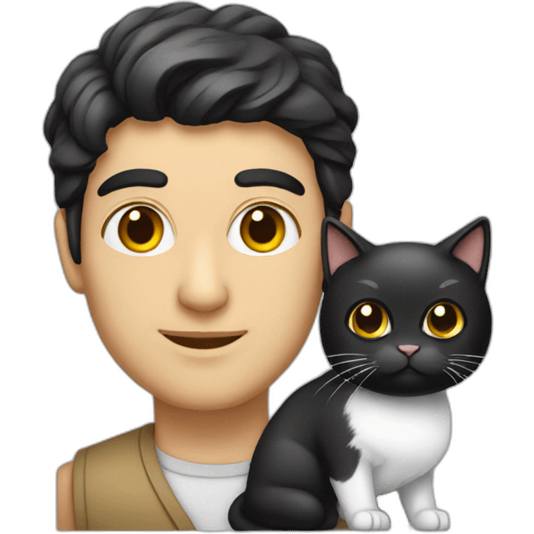 persian guy with white and black cat emoji