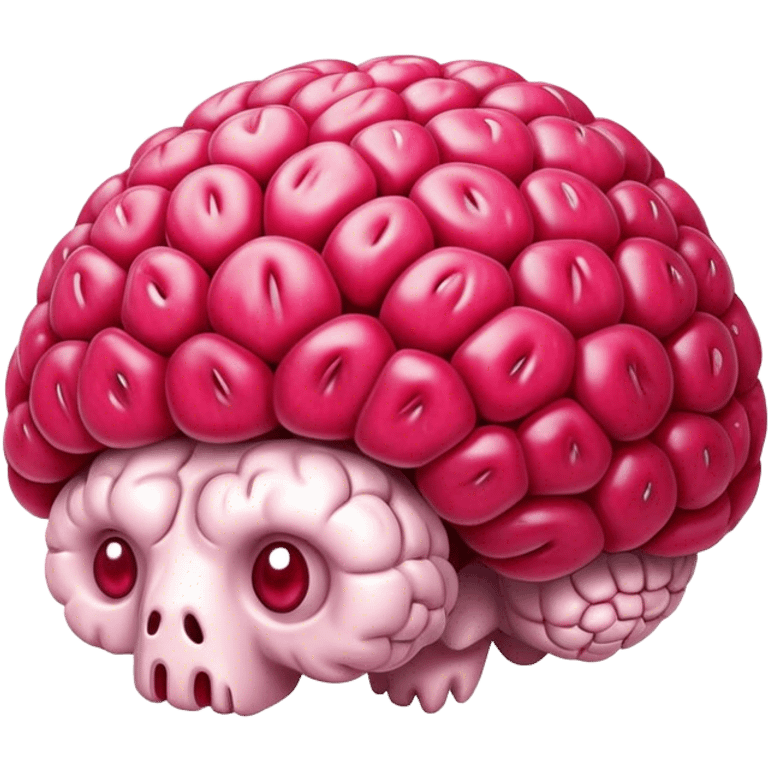 A raspberry brain emoji