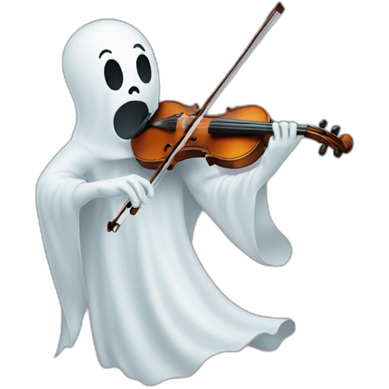 ghost playing violin emoji