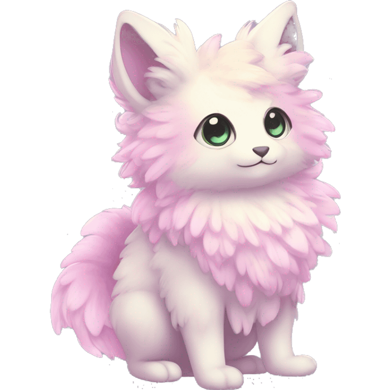 Shiny Innocent Shy Sparkly Colorful Pastel Fluffy beautiful fantasy Kawaii Ethereal Sona Fakemon-animal Full Body emoji