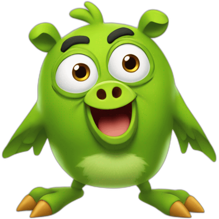 The green pig from Angry Birds rules the birds emoji