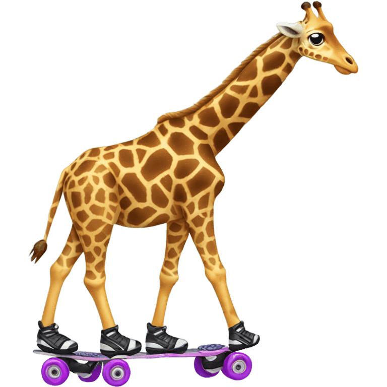 Giraffe with rollerblades  emoji