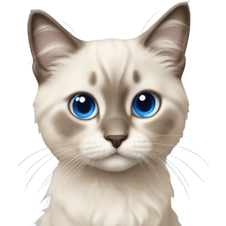 beige baby ragdoll cat blue eyes emoji