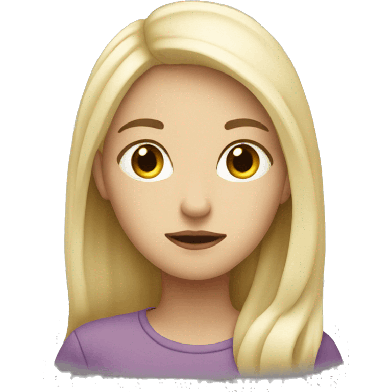 White blonde girl thinking something emoji