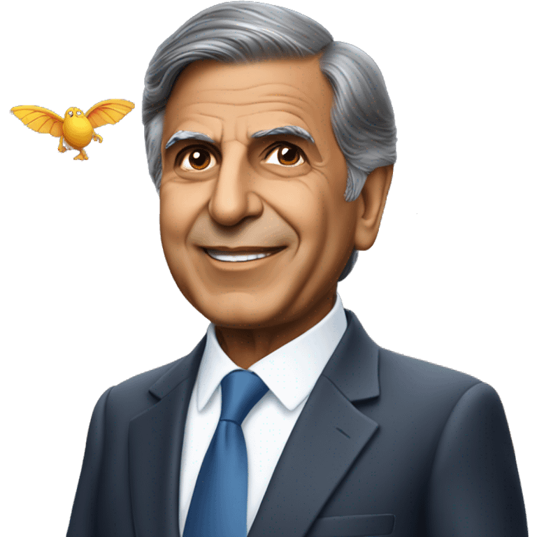 Ratan Tata with wings in sky  emoji