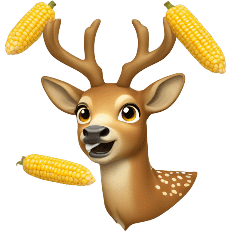 Deer eating corn emoji