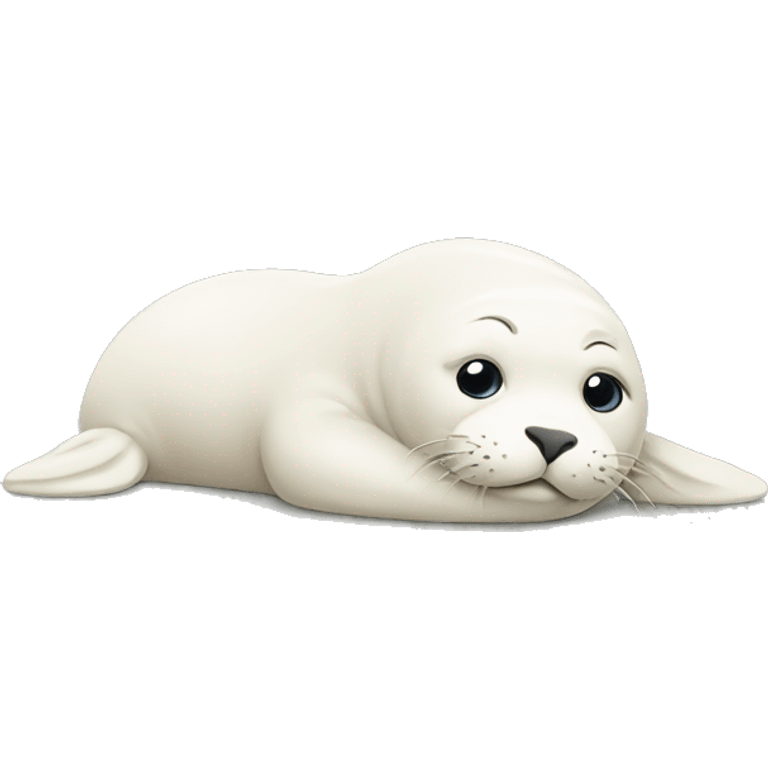 lying white seal cartoon emoji