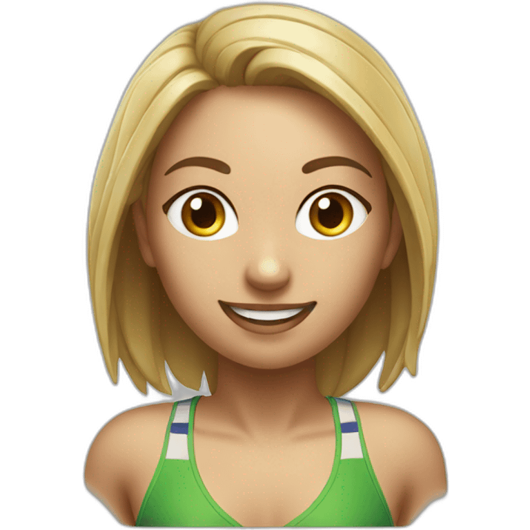 realistic beachvolley girl full body view from the ground emoji