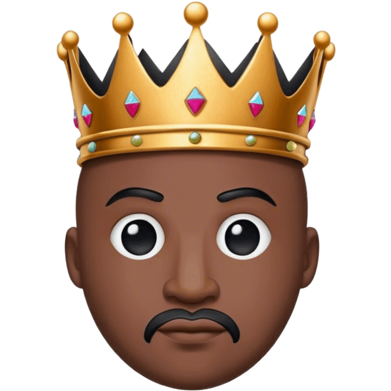 Bald black king emoji