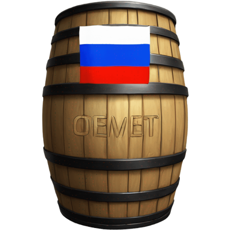 barrel of oil with russian flag emoji