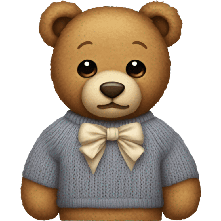 Teddy bear whit sweater and bow emoji