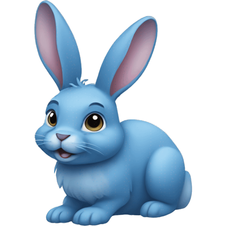 Blue rabbit emoji