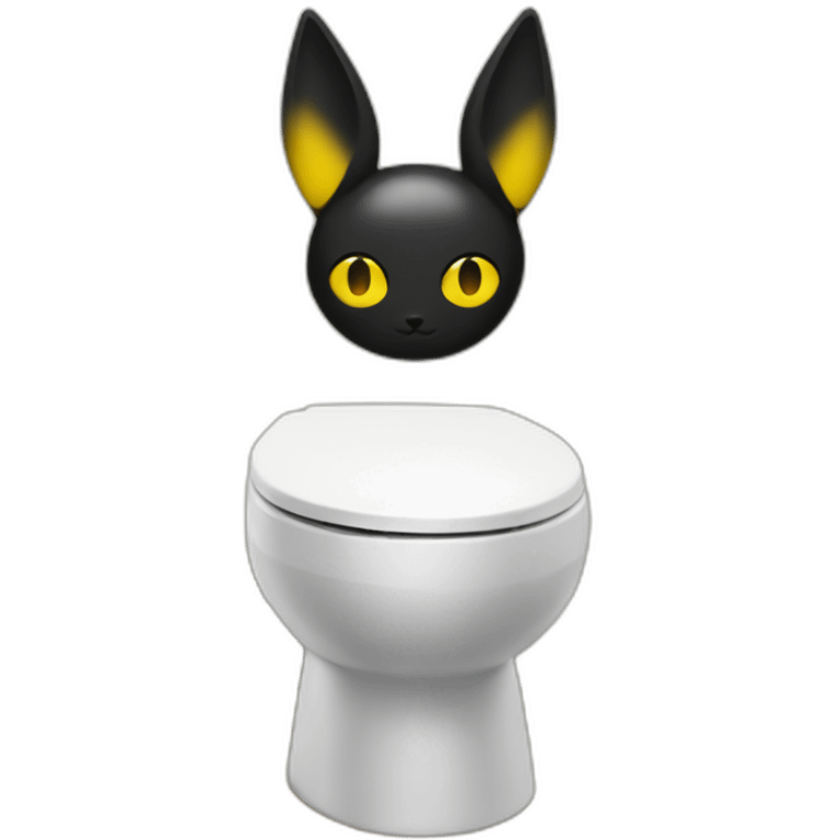 toilet with umbreon head atop emoji