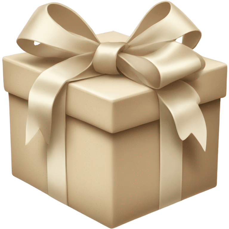 beige gift box white bow ribbon emoji