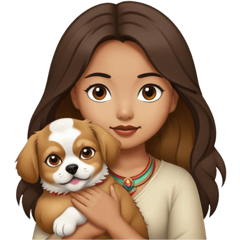 filipino girl with tibetan spaniel emoji