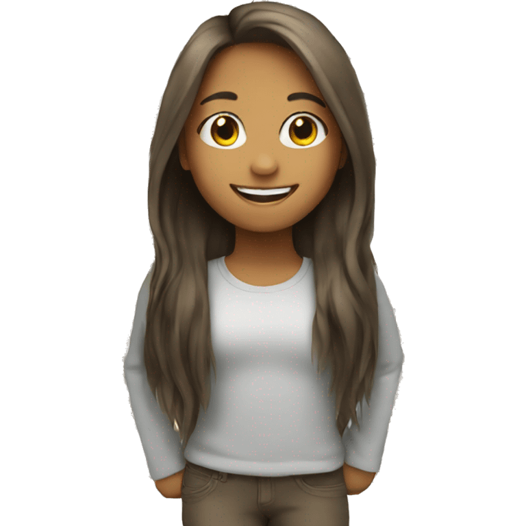 smiling girl with long hair emoji