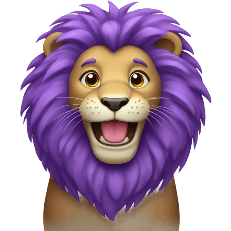 happy purple lion emoji