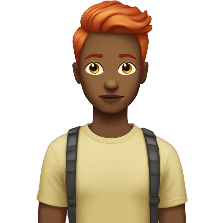 red hair non binary human yellow skin emoji