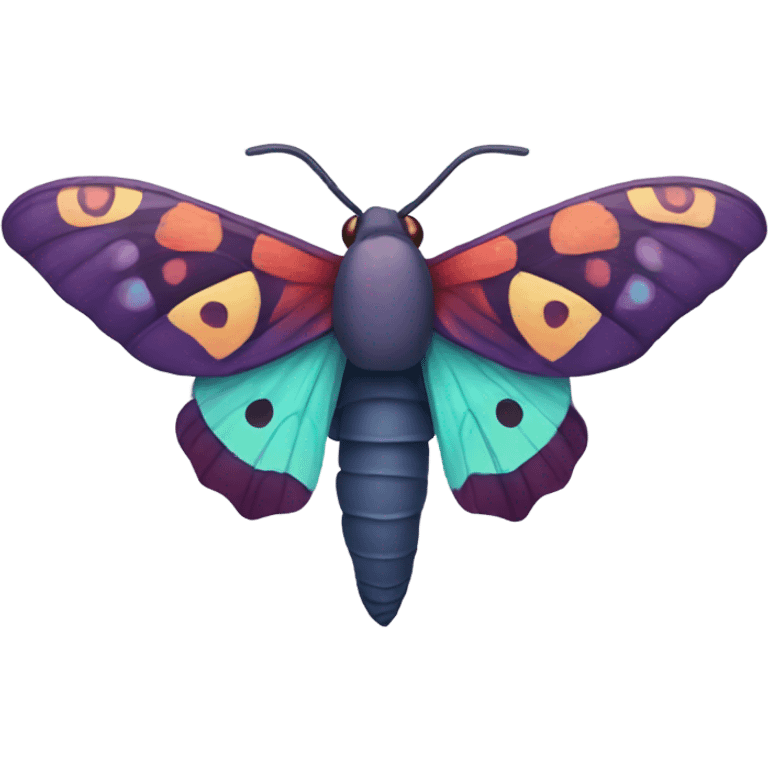 Colorful moth emoji