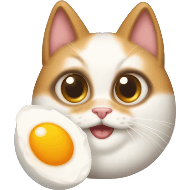 gato con cara d huevos fritos y baicon emoji