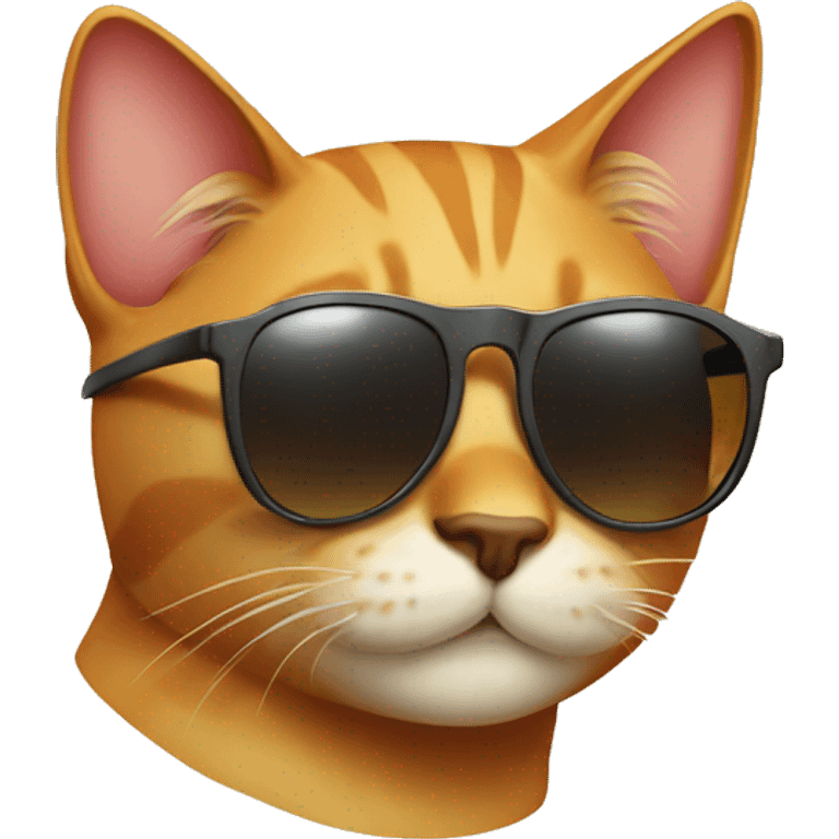 Cat with sunglasses suntanning emoji