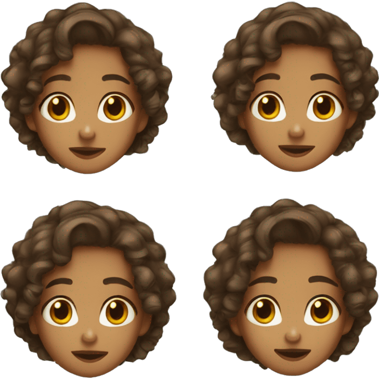 girl, big nose, long curly brown hair, earrings, brown eyes, tan skin, freckles emoji