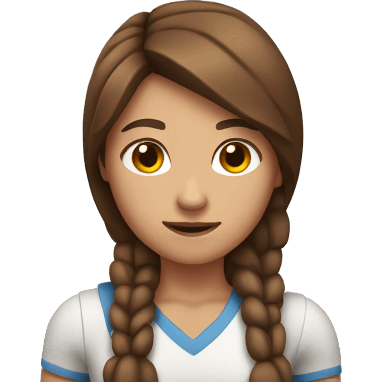 girl with brown hair with muscles on her arm emoji