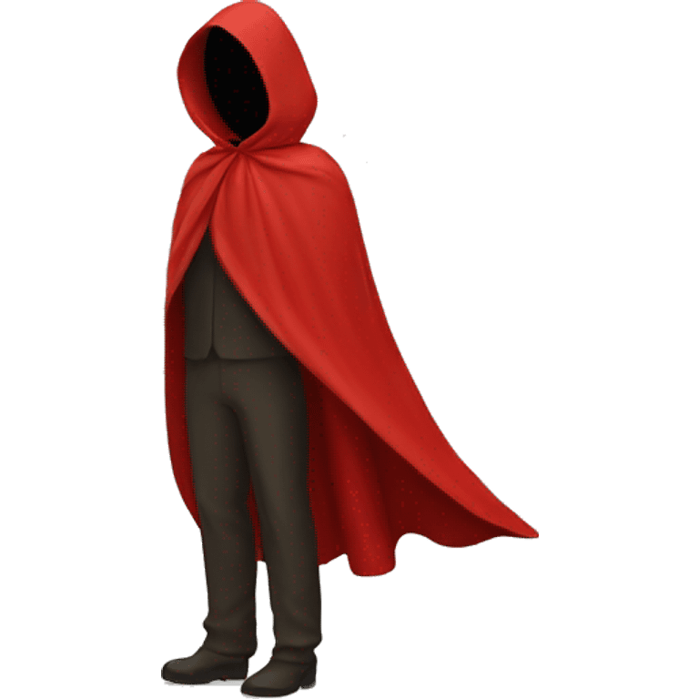 red cape floating from the side without hood. No body or face. emoji