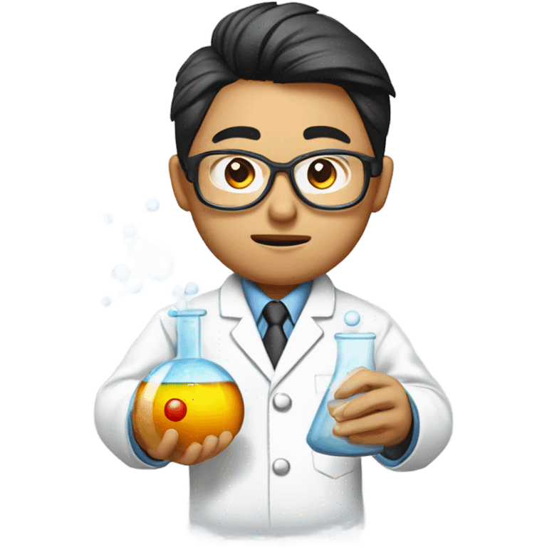 Reallistic asian chemistry researcher emoji