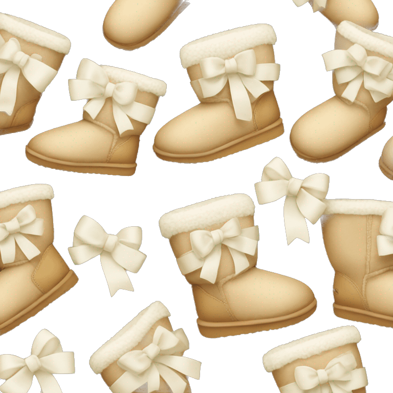 Uggs with cream bows on them emoji