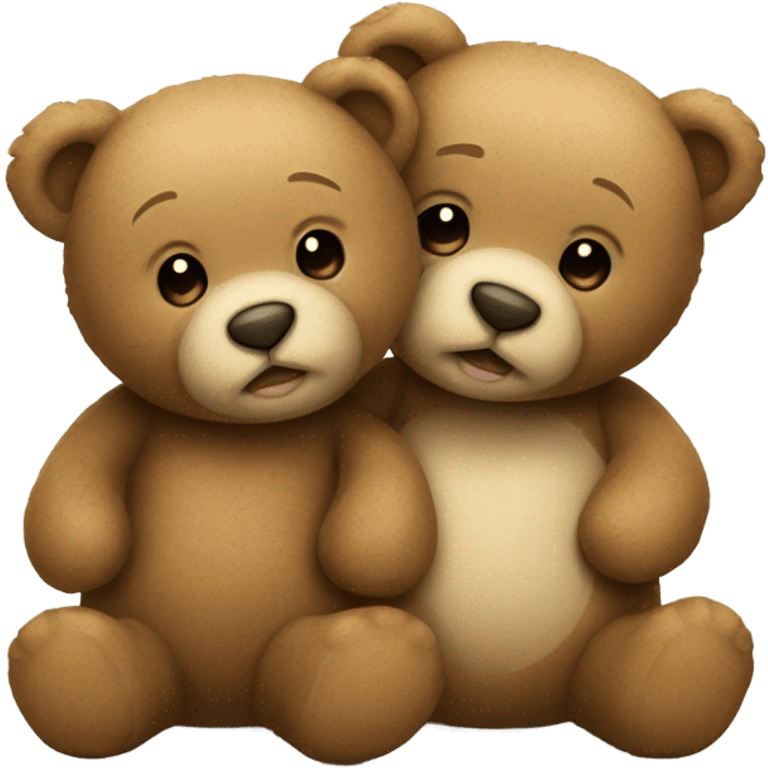 two teddy bears in love emoji